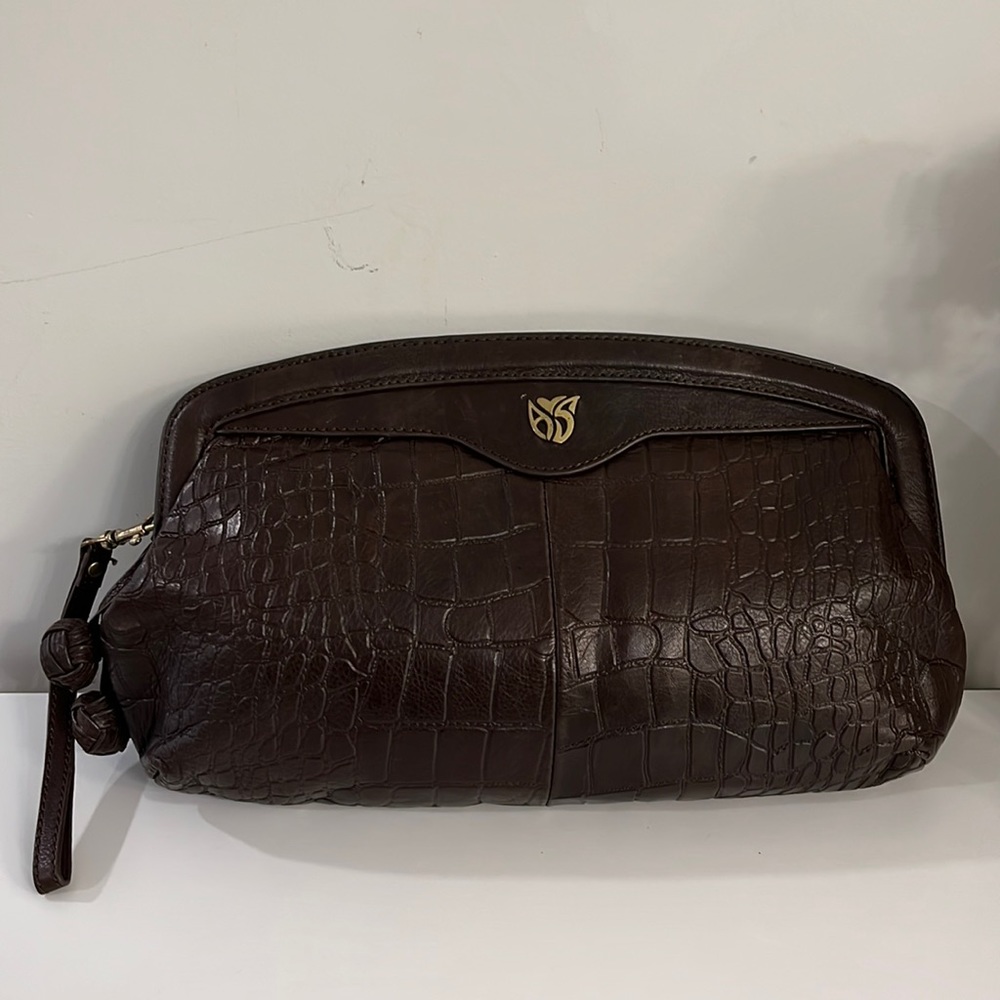 ALLISON SCOTT Vegan Leather Clutch Wristlet Handbag